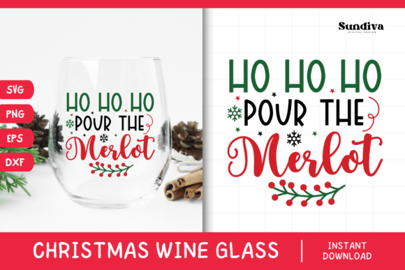 Christmas Wine Glass Quote SVG 11 for Crafts and Graphics