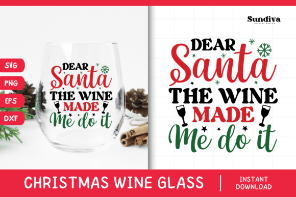 Christmas Wine Glass Quote SVG 15 for Graphics and Crafts