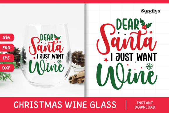 Christmas Wine Glass Quote SVG 16 for Crafts and Graphics