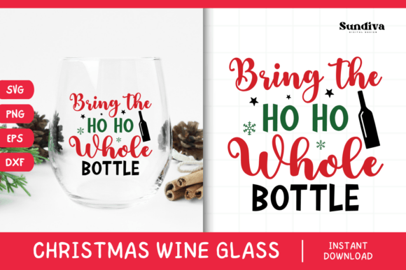 Christmas Wine Glass Quote SVG 18 for Crafts and Graphics
