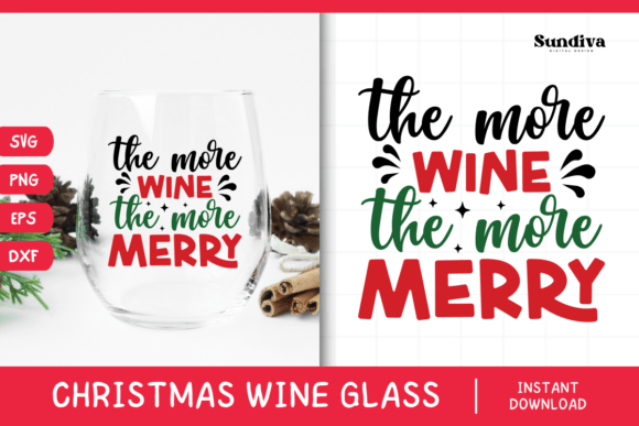 Christmas Wine Glass Quote SVG 3 for Graphics and Crafts