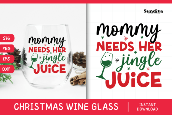 Christmas Wine Glass Quote SVG 5 for Crafts and Graphics
