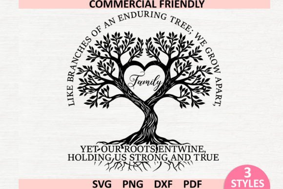 Family Tree Quote SVG, Tree of Life Svg for Graphics and Crafts