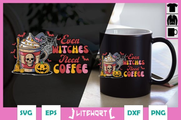 Halloween Witch Coffee Quote SVG for Graphics and Crafts