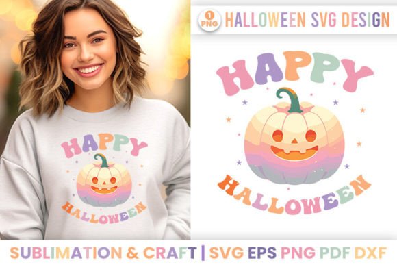 Happy Halloween Sublimation Quote SVG for Crafts & Graphics