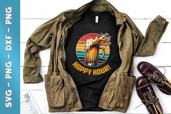 Hoppy Hour Funny Beer Quote SVG for Graphics & Crafts