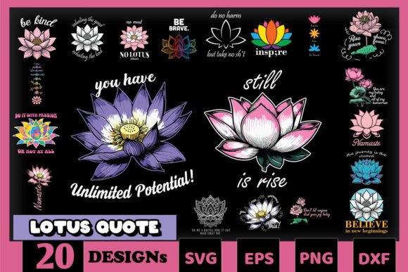 Lotus Quote SVG Bundle: Premium Graphics for Crafts and Branding